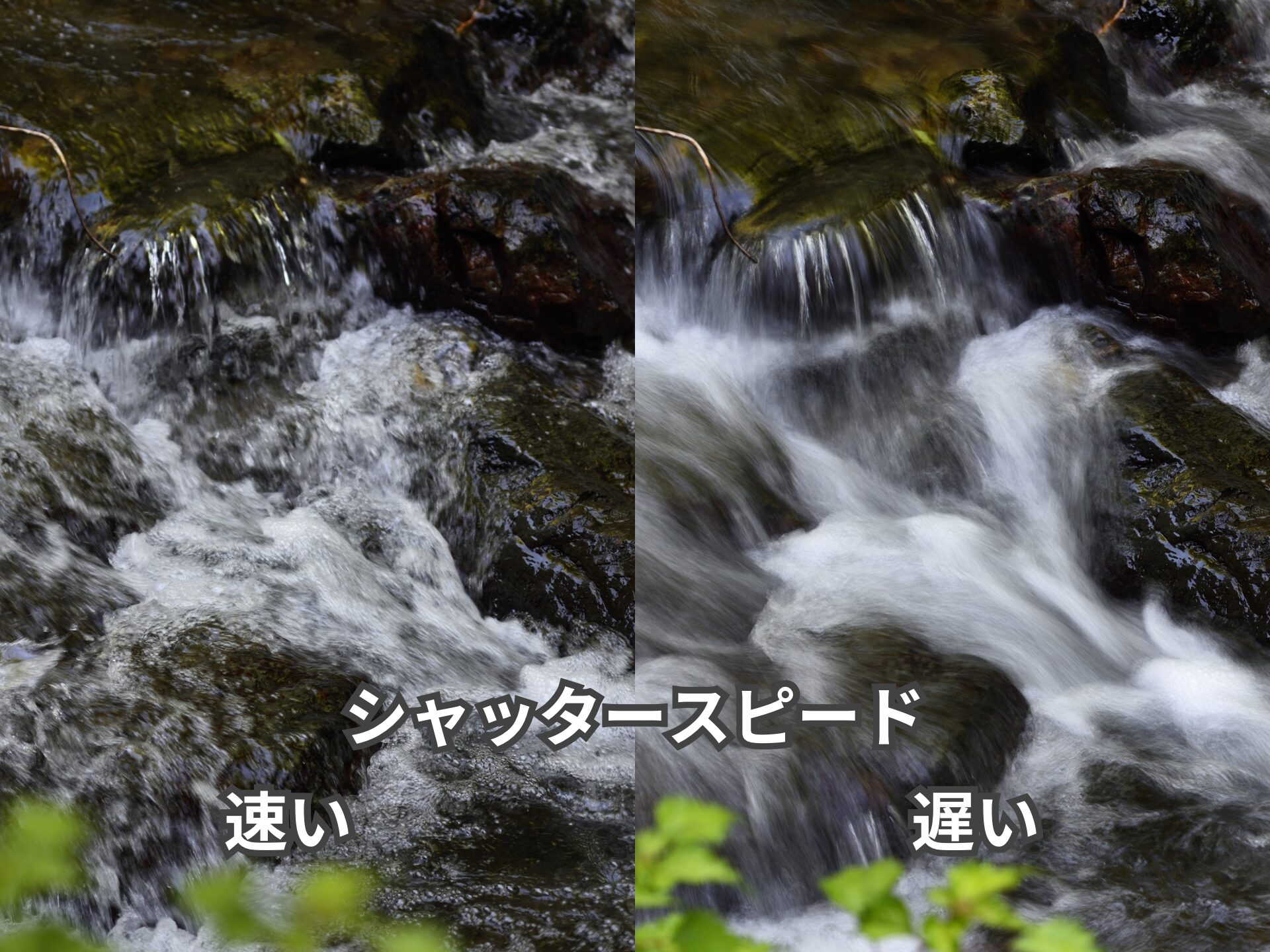 シャッタースピードだけでも、これだけの表現の差が生まれます